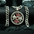 thumbnail image 3 of Men Women Hip Hop New Rotatable Cross Pendant Necklace with 15mm Crystal Cuban Chain HipHop Iced Out Bling Necklaces Fashion Charm Jewelry, 3 of 5