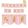 Blush Pink and Metallic Gold Confetti Polka Dots, Hanging Pennant Party Banner with String, Bride to Be, 5-Feet, 1 Set