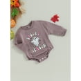 thumbnail image 4 of Infant Baby Girls Halloween Clothes Ghost Letter Long Sleeve Sweatshirt Romper Bodysuit Fall Holiday Clothes 0-24M, 4 of 8