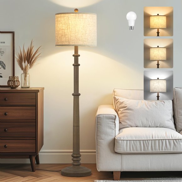 Lámpara de pie EJIAXIN de 152 cm de resina estilo farmhouse con LED de 3 colores