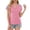 Pink, variant on HVOBTTY Women's Comfortable Pullover Sport Tshirt,Summer Top for Women, Womens Casual Soft Solid Color V Neck Patchwork Ruffle Short Sleeve Lightweight Weekend Tops Black, L