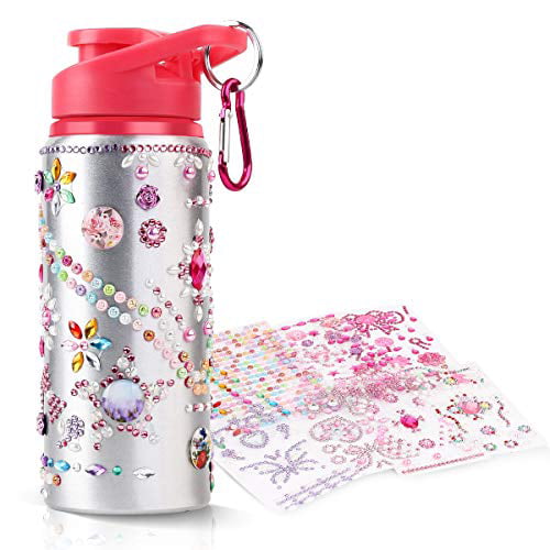 Gifts for Girls Kids Water Bottles Crafts Kit for Kids with Tons of Rhinestone Glitter Gem Stickers Birthday Gifts for Girls Arts and Crafts for Kids DIY Girl Gift Ideas Easter Gifts for Girls 