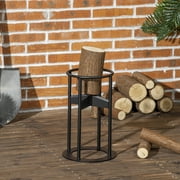 Outsunny Portable Steel Power Log Splitter, Safe Wood Splitting Tool, Black