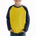 thumbnail image 6 of AUNVITO Boys & Girls Color Block Raglan Long Sleeve T-Shirt Casual Round Neck Top Relaxed Fit Modern Kids Apparel, 6 of 9