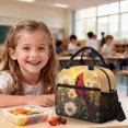thumbnail image 4 of DISNIMO Cardinal Daisy Printed 3 Pcs Kids School Bag Set with Insulated Lunch Bag & Pencil Case, 17 Inch Large Capacity School Backpack with Adjustable Strap, Back to School Gift, 4 of 7