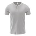 thumbnail image 5 of Men's Henley Shirt Slim Fit Quick Dry Fitness T-Shirt Short Sleeve Lightweight Casual T-Shirt Basic, 5 of 6