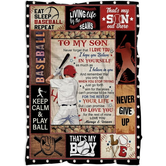 Sports Basketball Blanket for Boy Kid Men, Son Blanket Gifts from Mom & Dad, to My Son Throw Blanket for Couch Bed Travel, College Graduation Gift for Son, Birthday Gift for Basketball Fans