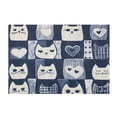 thumbnail image 7 of Yayeee Bath Rug for Bathroom Floor Non Slip Rectangle Fluffy Soft Absorbent Mat, 16"x24", Blue Cats and Hearts, 7 of 7