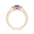 thumbnail image 2 of Angara Natural 1.25 Ct. Tanzanite with Diamond Classic Ring in 14K Rose Gold for Women (Ring Size: 11.5), 2 of 9