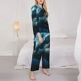 thumbnail image 3 of Fotbe 3D Realistic Shark Pattern Long Sleeve Pajama Set for Women,Sleepwear Set,2-piece Loungewear Set,Soft PJs Comfy Nightwear with Pockets -X-Large, 3 of 7