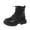 Black, variant on Quealent Girls Combat Boots Side Zipper Ankle Booties Toddler/Little Kid/Big Kid Black for Size 1