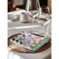 thumbnail image 6 of Easter Cloth Napkins Set of 6 Reusable Dinner Napkins, Spring Rabbit Flowers Colorful Eggs Black Lattice Cocktail Napkin Washable Table Napkins for Wedding/Holiday Party/Baby Shower 20"x20", 6 of 7