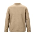 thumbnail image 5 of ZVAVZ Mens Knit Polos Shirts Long Sleeve Textured Collared T-Shirt Solid Loose Fit Vacation Tops Fashion Breathable Beach Tee Shirt Khaki S, 5 of 6
