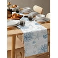 thumbnail image 3 of Blue Beige Coastal Burlap Cotton Table Runner 18x72 Inches Long, Summer Beach Starfish Coral Nautical Farmhouse Table Runners, Outdoor Dining Tablecloths Decor for Baby Shower/Party/Wedding, 3 of 6