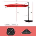 thumbnail image 2 of Gymax Parasol Déporté de Patio 10 X 10 Pi en Aluminium, Inclinaison 360°, Base de Poids, Bourgogne, 2 of 10