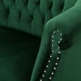 thumbnail image 2 of Noble House Myrna Button Tufted Velvet Loveseat, Emerald, 2 of 7