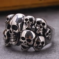 thumbnail image 3 of HSHDLDF Stainless Steel Gothic Skull Vintage Antique Style Biker Cocktail Party Ring, 3 of 4