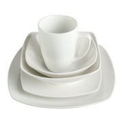 Gibson Home Everyday Square White Stoneware Dinnerware Set, 40-Piece