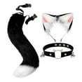 thumbnail image 4 of Conjunto de  de piel sintética de felpa Disfraz de disfraces Fiestas temáticas de animales Sombreros para juegos de rol Blanco negro Sunnimix  Traje de juego de cosplay, 4 of 8
