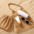 thumbnail image 5 of Eolstice Hollow Out Woven Beach Bag for Women, Handmade Tassel Shoulder Tote, Trendy Forest Style Purse, Summer Boho Vacation Travel Handbag, 5 of 7