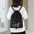 thumbnail image 3 of Women Drawstring Backpack with Zipper Pocket Floral Print Backpack Yoga Backpack, 3 of 7