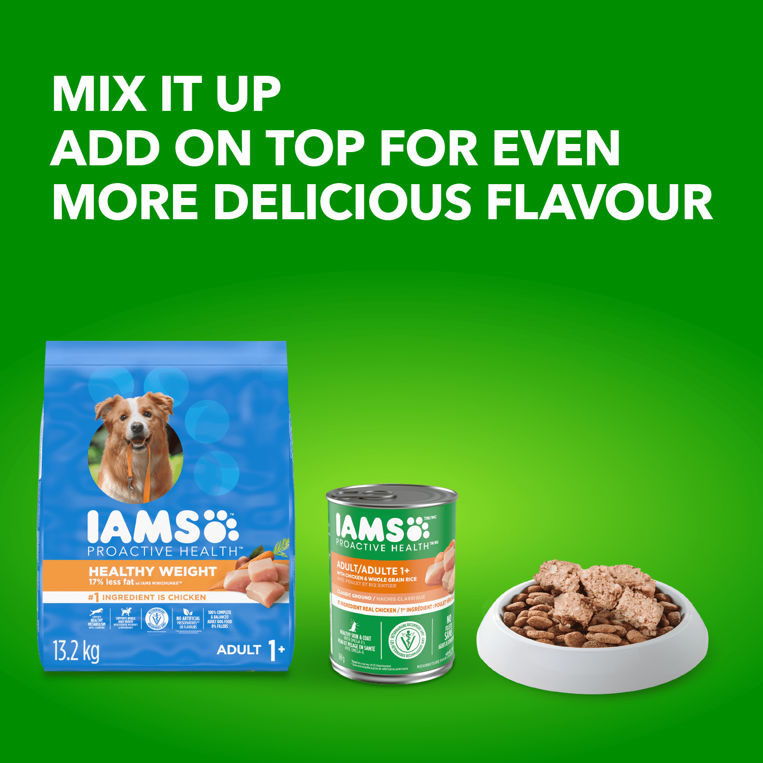 Iams Adult Healthy Weight Control Dry Dog Food with Real Chicken 13.2kg