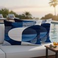 thumbnail image 2 of Outdoor Pillow Cover Abstract Blue White Painting Set of 2 Waterproof Throw Pillowcases Modern Geometric Decorative Patio Furniture Pillows for Couch Garden Indoor & Outdoor Use, 2 of 9