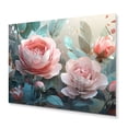 thumbnail image 2 of Designart "Peony In Motion Pink & Green II" Floral Peony Metal Wall Art, 2 of 5