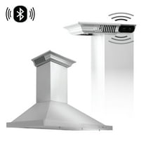 ZLINE 30 in. Wall Mount Range Hood in Stainless Steel with Built-in CrownSound Bluetooth Speakers (KBCRN-BT-30)