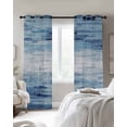 thumbnail image 2 of Blackout Curtains for Bedroom, Vintage Blue Room Darkening Window Drapes for Living Room, Retro Blue Ombre Modern Abstract Art Thermal Insulated Grommet Curtains, 42x54 inch, 2 Panels, 2 of 9