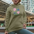 thumbnail image 2 of Slow Down and Soak It Up, Botanical Boho Flowers Art Merch Gift, Sand Hooded Sweatshirt or Hoodie, Medium, 2 of 5