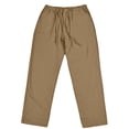 thumbnail image 3 of Zimjoy Big and Tall Men's Cotton Linen Pants Loose Drawstring Straight Leg Trousers Full Length Summer Beach Pants with Large Pockets,Brown L, 3 of 4
