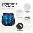thumbnail image 4 of Gukieu Futuristic Blue Light Wolf Print Women's Sports Shorts with Drawstring Elastic Waistband for Running, Yoga, Fitness-Small, 4 of 7