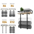 thumbnail image 4 of AOOOWER Decorative Wood Towel Rack Wall Mounted Organizers With Metal Basket Sturdy Frame for Portable Bathrooms Storage, 4 of 8