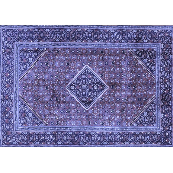 Ahgly Company Machine Washable Indoor Rectangle Medallion Blue Traditional Area Rugs, 5' x 8'