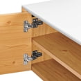 thumbnail image 6 of Wall Mount Storage Display Accent Cabinet, White Natural, Melamine Wood , Living Office Kitchen Hospitality Restaurant, Modern Contemporary HB34526, 6 of 9