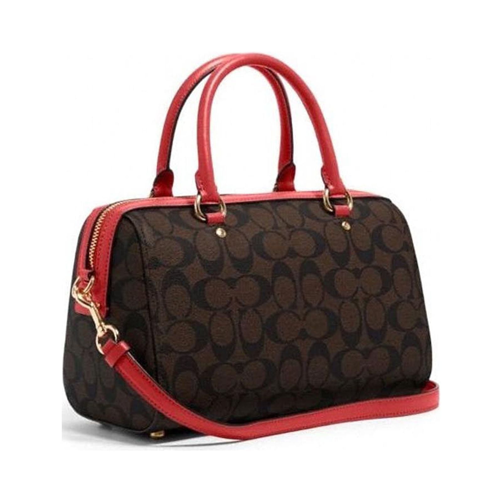 Coach Women's Signature Rowan Satchel in Brown Black 