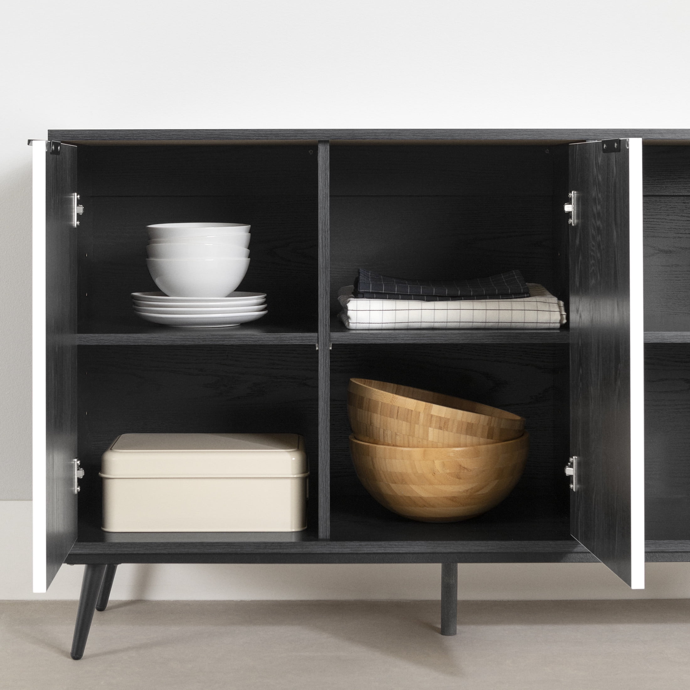 South Shore Mezzy, Contemporary Sideboard,  Black