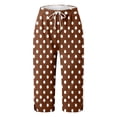 thumbnail image 5 of ANINEO Women Polka Dot Fashion Comfortable Casual Mid Waist Sport Pants Cozy Ladies Solid Color Summer Trousers, 5 of 5