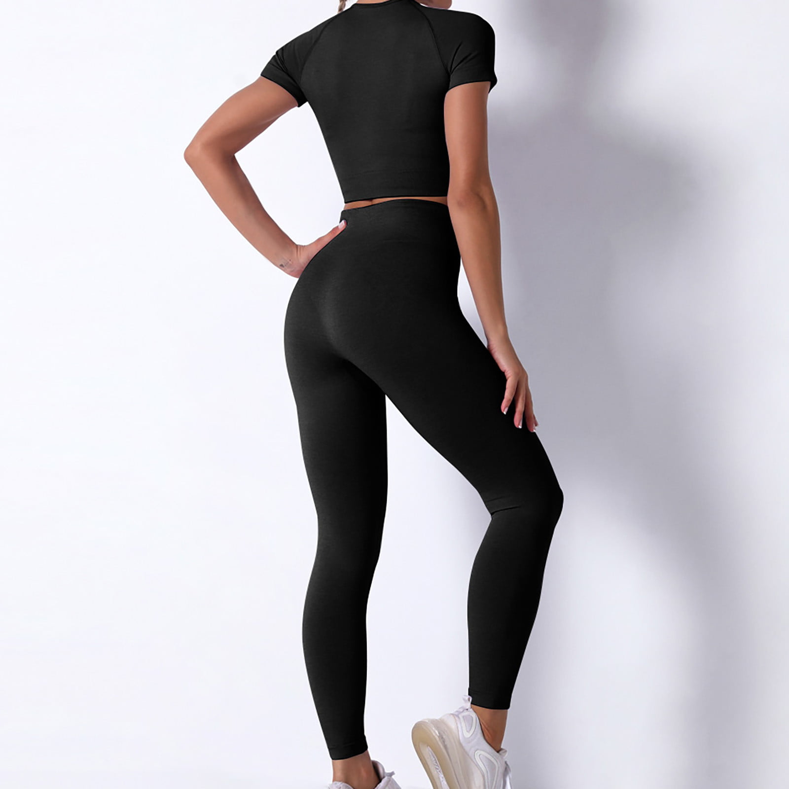  OYS Womens Yoga 2 Pieces Workout Outfits Seamless High Waist  leggings Sports Crop Top Running Sets Rose : Clothing, Shoes & Jewelry
