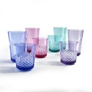 Cupture Diamond Plastic Tumblers, 24 oz 14 oz, 8-Pack (Assorted Colors) by Cupture