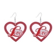 thumbnail image 2 of Eoperou 1 Pair Women Color Contrast Love Letter Print Earrings Pink Series Hook Earrings Romantic Valentine Day Drop Earrings, 2 of 7