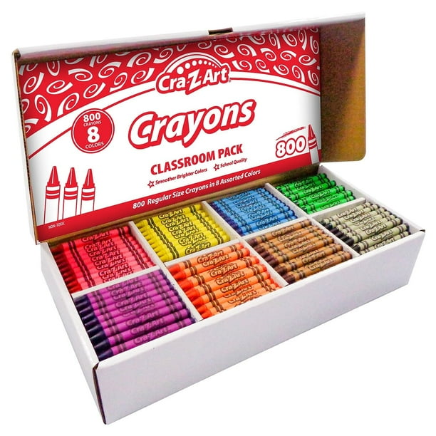 Crayon Cra-z-Art Bulk Class, paquete de 800 unidades, 8 colores surtidos
