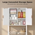 thumbnail image 4 of Biemlerfn Over the Toilet Storage Cabinet, Bathroom Storage Organizer with Adjustable Shelf, Toilet Paper Holder & Hooks, Freestanding Space Saver, White, 4 of 10