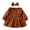AB229 Brown, variant on Tisuna Toddler Fall Dresses For Girls Stretchy Solid Color Dresses Infant Daily Wear Crewneck Dress With Headband Size 12-18 Months
