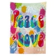 thumbnail image 3 of Ambesonne 70s Party Tablecloth Rectangular Table Cover, Peace and Love Funky, 52"x70", Multicolor, 3 of 4