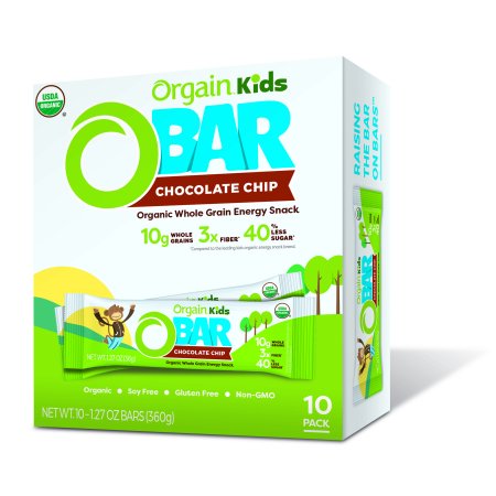 Orgain Organic Kids O-Bar, Chocolate Chip, 10 Ct