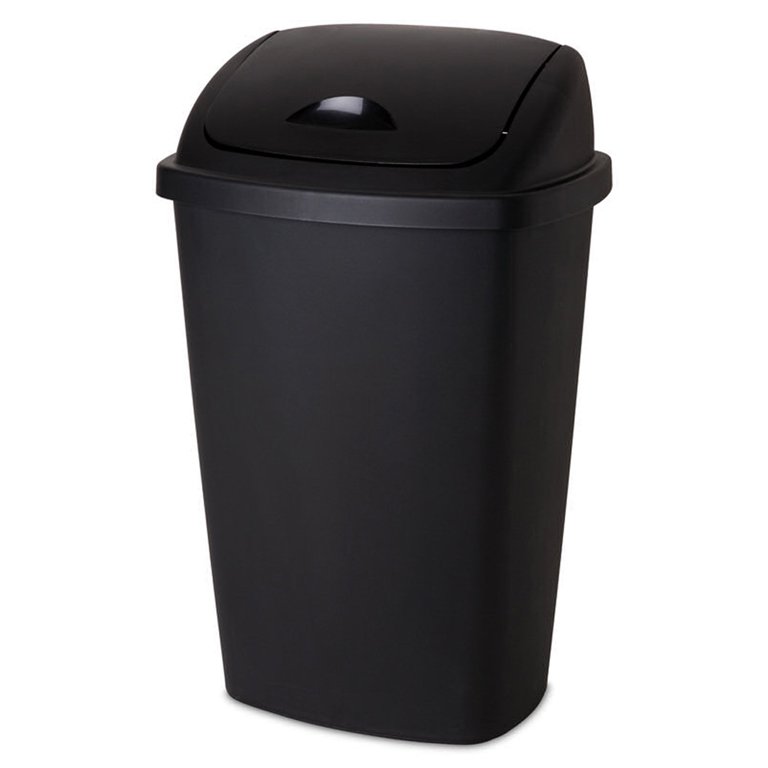 Sterilite 13 Gal Kitchen Swing Top Lidded Wastebasket Trash Can, Black (16  Pack), 1 Piece - Foods Co.