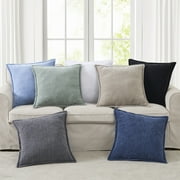 Mainstays 22 x 22 Blue Chenille Flange Decorative Throw Pillow