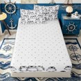 thumbnail image 4 of Erosebridal Watercolor Penguin Zipper Full Size Comforter Sets with Fitted Sheet and 2 Pillowcases for Boys Girls, Graffiti Animal Print Zipper Bedding Set, Gray White, Reversible, 4-Piece, 4 of 7